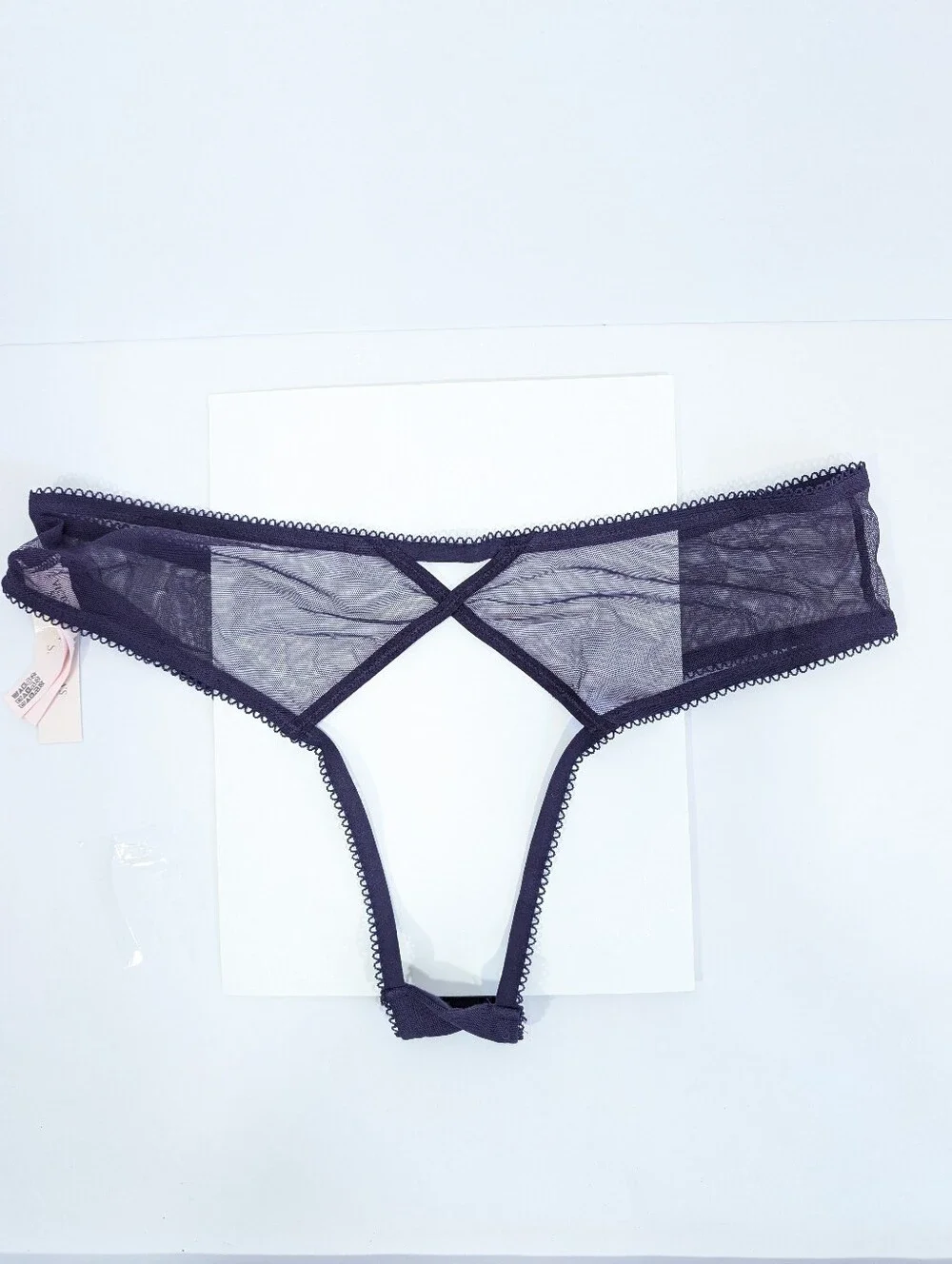 Victoria's Secret Open Back Panty Medium Women Sheer Cheeky snake floral VS